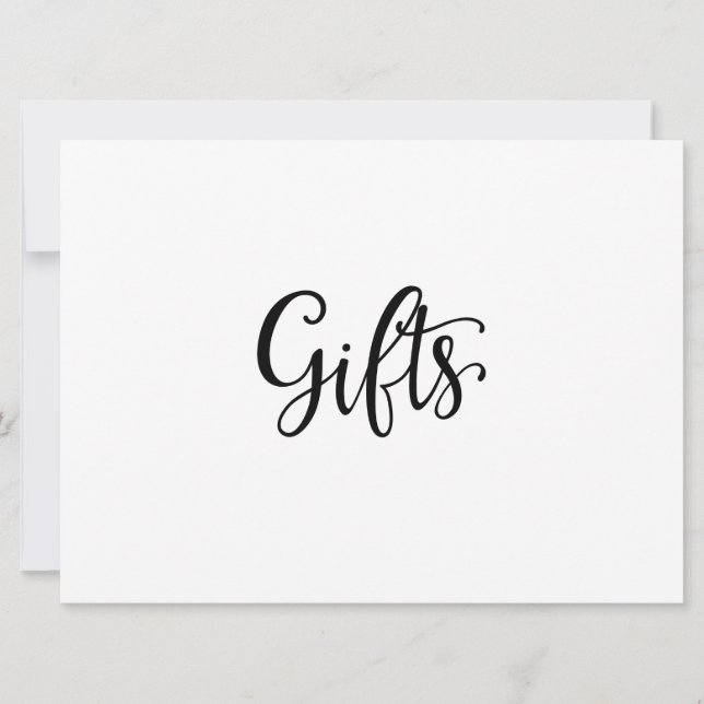 Simple Calligraphy | "Gifts" Wedding Sign (Front)
