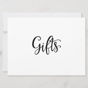 Simple Calligraphy "Gifts" Wedding Sign