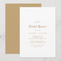 Simple Calligraphy | Gold Back Bridal Shower