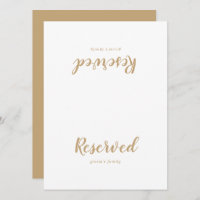 Simple Calligraphy|Gold Back Wedding Reserved Sign