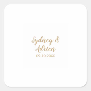 Simple Calligraphy Gold Wedding Envelope Seals