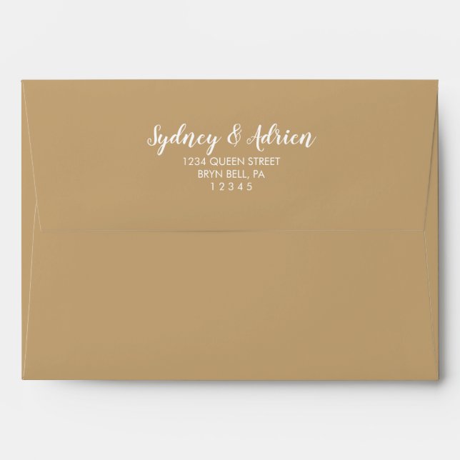 Simple Calligraphy | Gold Wedding Invitation Envelope (Back (Top Flap))