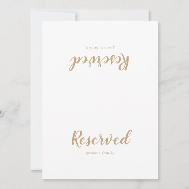 Simple Calligraphy|Gold Wedding Reserved Sign (Front)