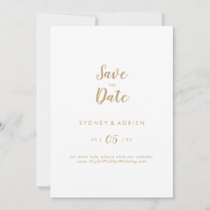 Simple Calligraphy Gold Wedding Save The Date