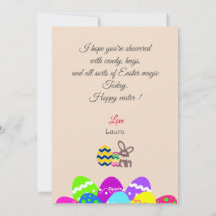 simple Calligraphy Happy Easter kids to friends   Holiday Card