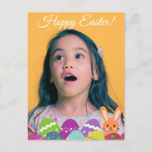 simple Calligraphy Happy Easter kids to friends  Holiday Postcard
