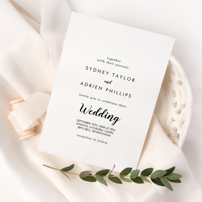 Simple Calligraphy Informal Wedding Invitation (Creator Uploaded)