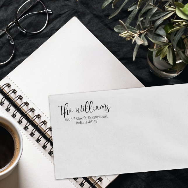 Simple Calligraphy Lettering Return Address Rubber Stamp (Creator Uploaded)
