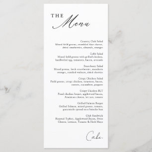 Simple Calligraphy Menu 