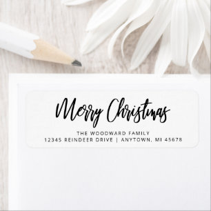 Simple Calligraphy Merry Christmas Black and White