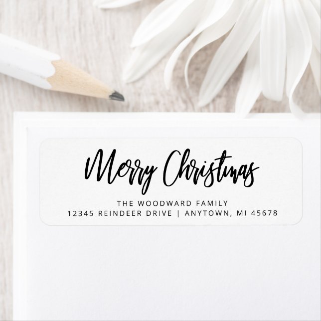 Simple Calligraphy Merry Christmas Black and White (Insitu)