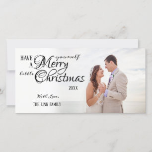 Simple Calligraphy Merry Christmas Photo Card