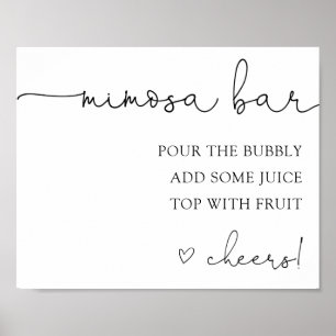 Simple Calligraphy Mimosa Bar Drink Sign