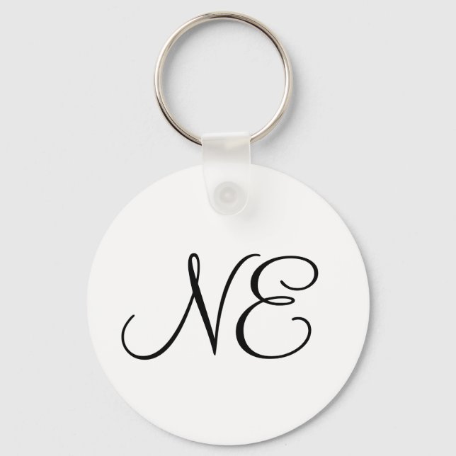 simple calligraphy minimal monogram logo add your key ring (Front)