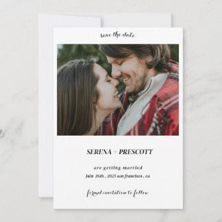 Simple Calligraphy Minimalist Save The Date photo 