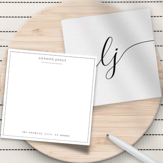 Simple Calligraphy Monogram Elegant Personalised Card (Creator Uploaded)