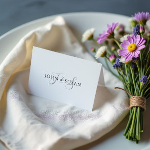 Simple Calligraphy Monogram with Names Card