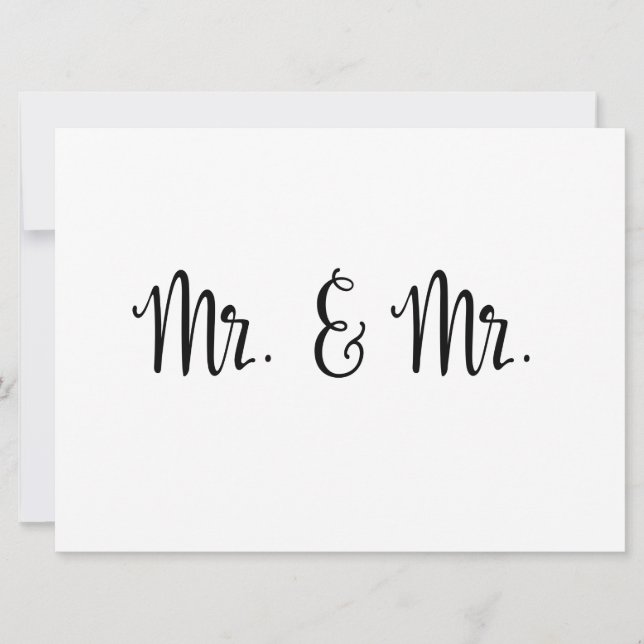 Simple Calligraphy | Mr. and Mr. wedding sign (Front)