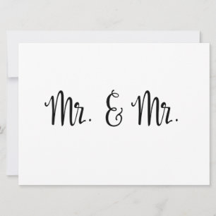 Simple Calligraphy Mr. and Mr. wedding sign