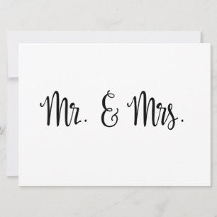 Simple Calligraphy   Mr. and Mrs. wedding sign