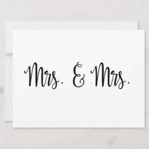 Simple Calligraphy   Mrs. and Mrs. wedding sign