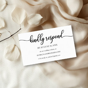 Simple Calligraphy Online Wedding RSVP Card