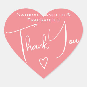 Simple Calligraphy Pink Blush Thank You Labels