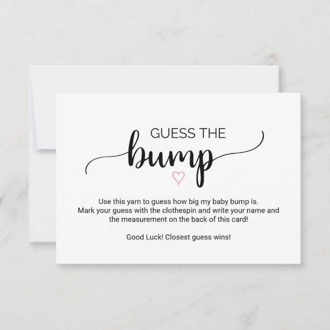 Simple Calligraphy | Pink Guess the Bump Game Card (Front)