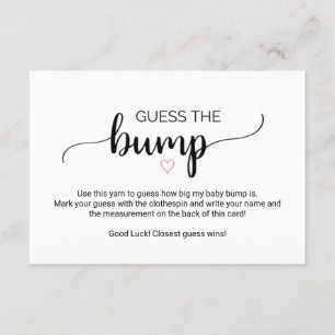 Simple Calligraphy   Pink Guess the Bump Game Card