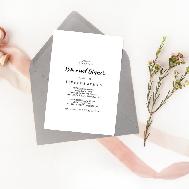 Simple Calligraphy Rehearsal Dinner Invitation (Creator Uploaded)