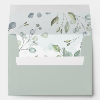 Simple calligraphy rustic greenery envelope