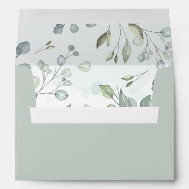 Simple calligraphy rustic greenery envelope (Back (Bottom))