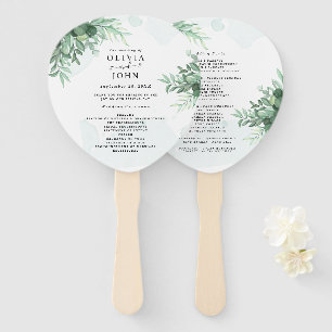 Simple calligraphy rustic greenery hand fan