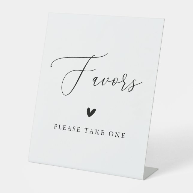 Simple Calligraphy Rustic Wedding Favours Sign (Front)