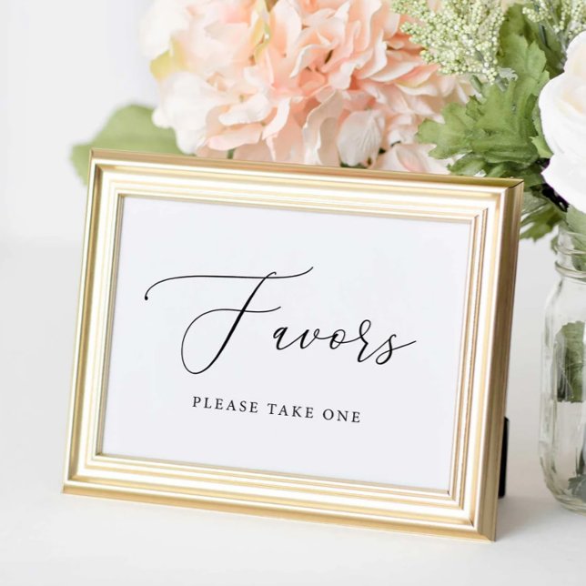 Simple Calligraphy Rustic Wedding Favours Sign (Creator Uploaded)