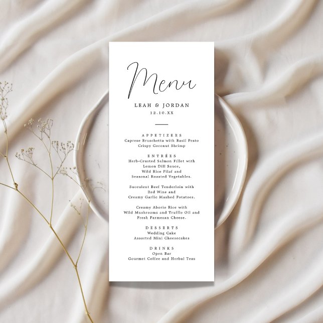 Simple Calligraphy Rustic Wedding  Menu (Creator Uploaded)