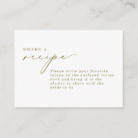 Simple Calligraphy Sage Bridal Shower Recipe