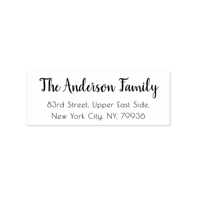 Simple Calligraphy Script Family Return Address Rubber Stamp (Imprint)