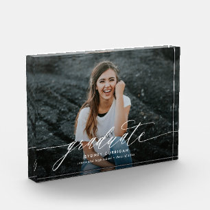 Simple Calligraphy Script Graduation Photo Block