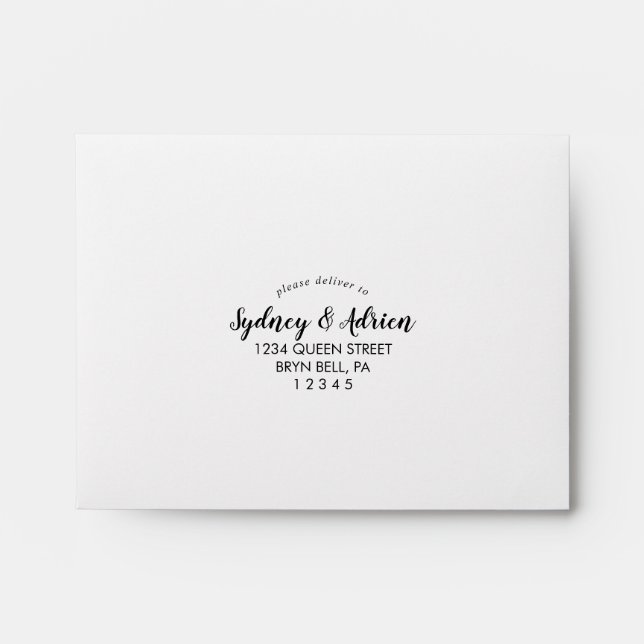 Simple Calligraphy Self-Addressed Wedding RSVP Envelope (Front)