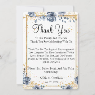 Simple Calligraphy Text Wedding  Thank You Card