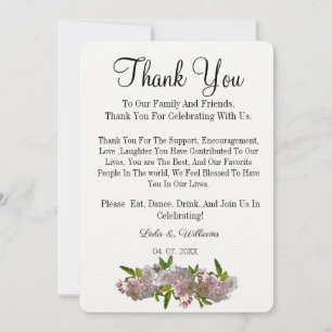 Simple calligraphy Text Wedding  Thank You Card