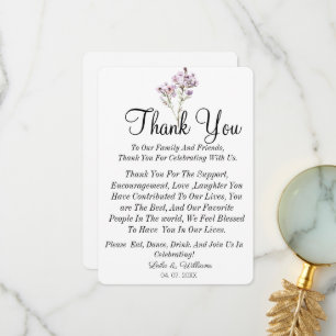 Simple Calligraphy Text Wedding  Thank You Card
