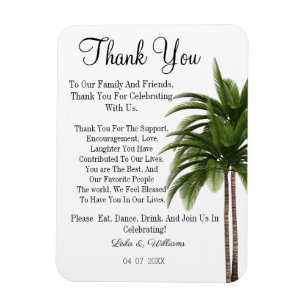 Simple calligraphy Text Wedding Thank You Card Magnet