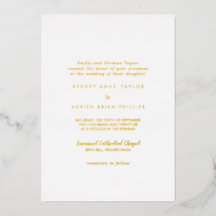 Simple Calligraphy Traditional Wedding Gold