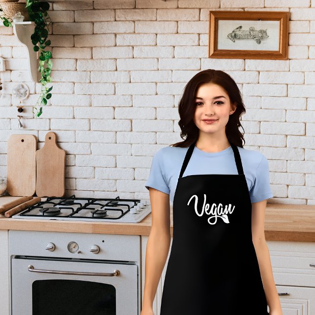 Simple Calligraphy Vegan  Apron (Creator Uploaded)