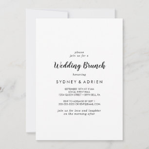 Simple Calligraphy Wedding Brunch Invitation