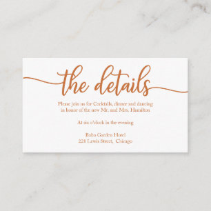 Simple Calligraphy Wedding Details Enclosure Card