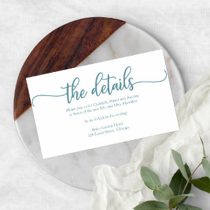 Simple Calligraphy Wedding Details Enclosure Card