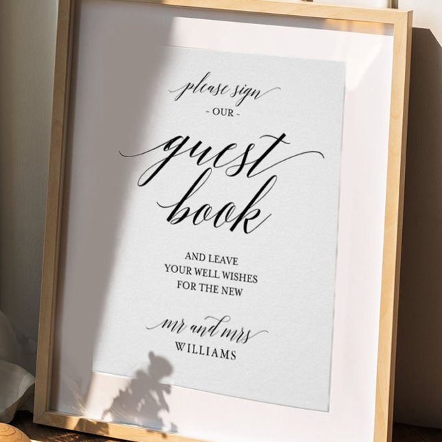 Simple Calligraphy Wedding Guest Book Sign Poster (Creator Uploaded)